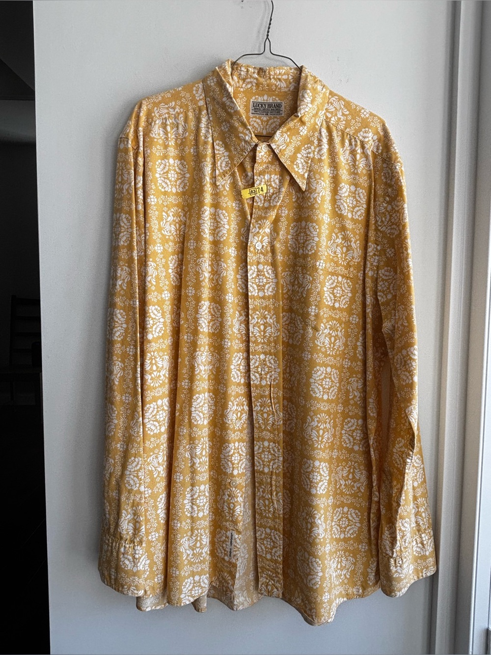 Lucky Brand Yellow Floral-Print Button-Down Shirt